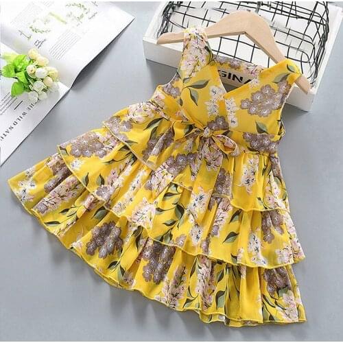 New Summer Kids Girl Children Floral Sweet Lovely Casual Clothing Princess Dress