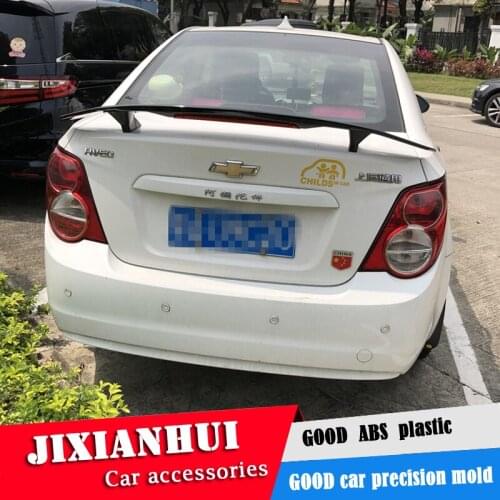 For Chevrolet Aveo Spoiler 2011-2018 Aveo Spoiler TF ABS plastic Material Car Rear Wing Color Rear Spoiler