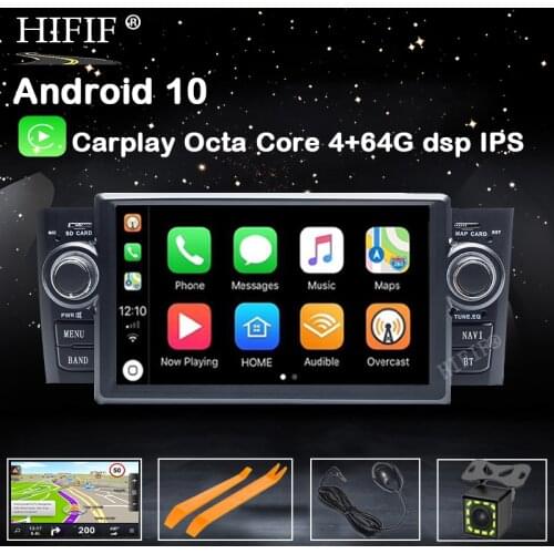 DSP Android 10 Ram 4G 64G CAR GPS Carplay For Fiat Grande Punto Linea 2007-2012 dvd player radio navigation multimedia recorder