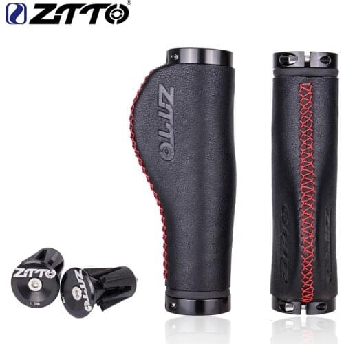 ZTTO MTB bicycle ergonomic leather grip retro style hand stitched grip handle bike grips