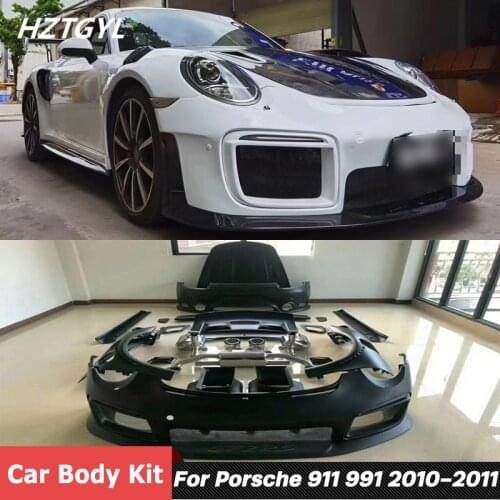 FRP Material Front Rear Bumper Side Skirts Spoiler Engine Hood Car Body Kit For Porsche 911 991.1 991.2 Facelift GT2RS Style