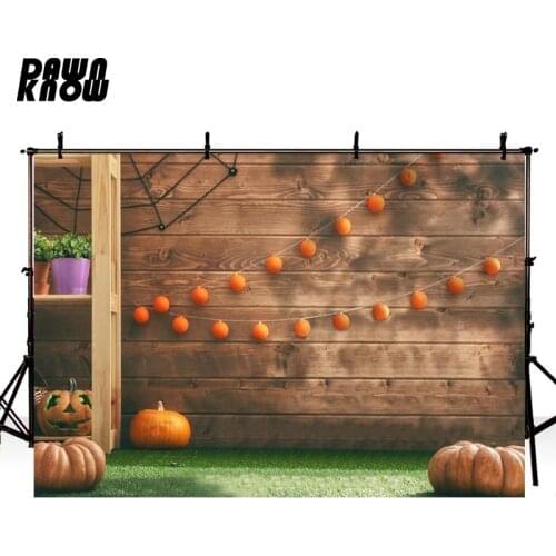 DAWNKNOW Pumpkin Photography Background For Party Thanksgiving Day Halloween Backdrops Children Photo Studio Customize lv2170