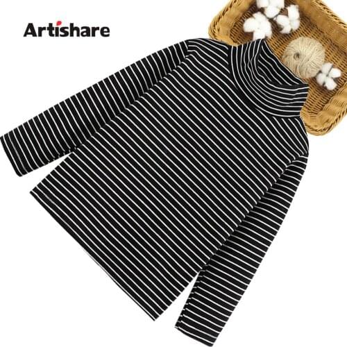 T-shirt For Girls Striped Girl T-shirts Casual Style T-shirt Kids Spring Autumn Girls Clothing 6 8 10 12 14