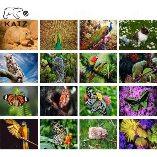 Owl and Peacock Picture Brick and Stone Painting Decoration Modern Realistic Zoo Diamond Mosaic Embroidery Handmade Diy Decor