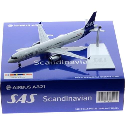 1:200 Alloy Collectible Plane JC Wings XX2426 Scandinavian Airlines Airbus A321 Diecast Aircraft Jet Model OY-KBH With Stand