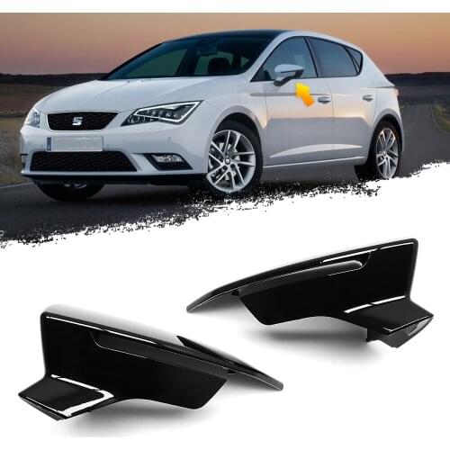 Car Side Rear View Rearview Mirror Cover Caps For SEAT Leon III Mk3 5F ST FR 2013-2019 Ibiza KJ1 Mk5 V Arona KJ7 2017-2020 Black