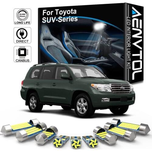 AENVTOL For Toyota Land Cruiser 80 100 200 Prado 120 150 CHR RAV4 Highlander Fortuner Venza 4Runner Auto LED Interior Lights Kit