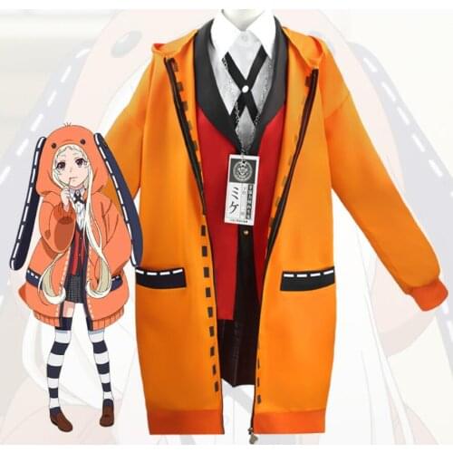 Anime Kakegurui Cosplay Costume rabbit jacket Runa Yomotsuki School Girl JK Uniform Kirari Jabami Yumeko Halloween Dress Women