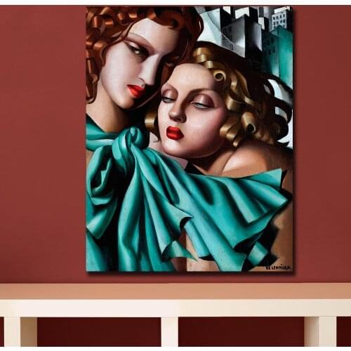 Tamara de lempicka LES JEUNES FILLES Fashion Oil Painting Prints on Canvas, Wall Pictures For Home Decoration Wall Decor