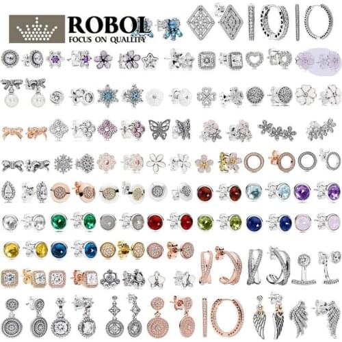 PDE ED 01 925 Sterling Silver Fashion Elegant Earrings with Original Logo Ladies and Girls Jewelry Gift Wedding Ball Jewelry