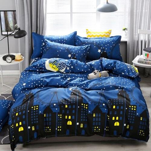 Nightmare City Moon Star Fantasy Luxury Comforter Bedding Set Modern Fashion King Queen Twin Size Bed Linen Duvet Cover Set
