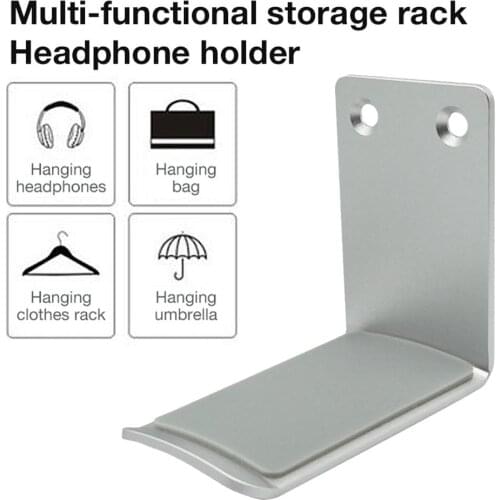 New Headphone Stand Hanger Headset Holder Headphone Storage Bracket Aluminum Headphone Holder With Strong Adhesive Tape For Bag