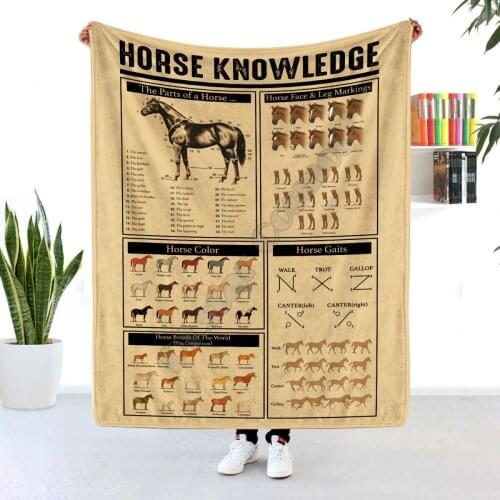 Horse Care Knowledge Blanket printed fleece blanket Beds Hiking Picnic Thick Quilt Fashionable Bedspread Sherpa Throw Blanket 02