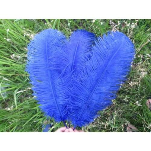 Wholesale 50pcs / lot high quality ostrich feathers 22-24 inches / 55-60 cm sapphire feather stage decoration celebration