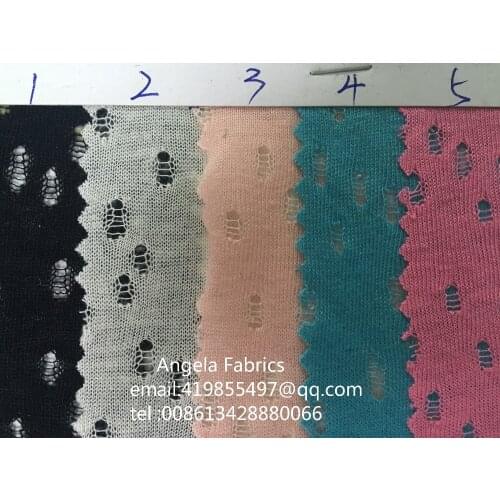 Wholesale Knitted Fabrics yards/roll Quality Dobby Mesh Thin Soft Modacrylic / Cotton Fabrics Sewing Cloth Dress Textile