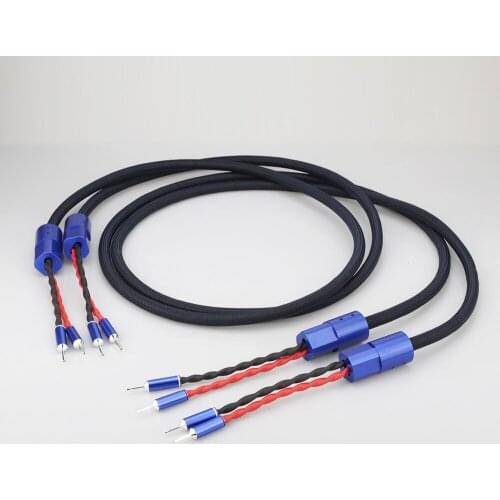 Pair Audiocrast SC005 Silver Plated Audiophile Speaker Cable Banana to banana Plug Loudspeaker Cable For HIFI Speaker Amplifer