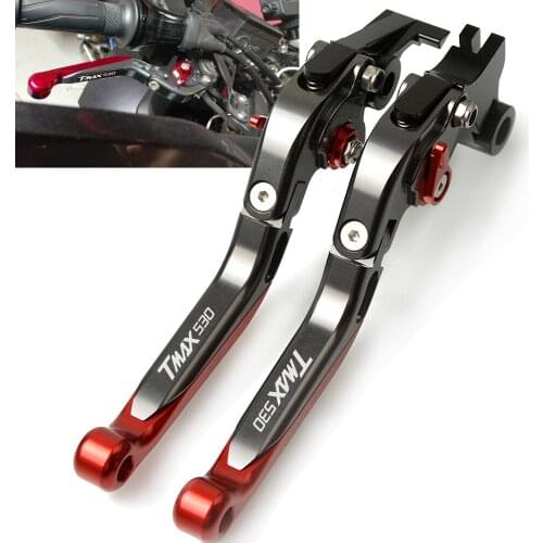 With TMAX530 LOGO Motorcycle Brakes Scooter handbrake Aluminum brake Clutch Levers For YAMAHA TMAX 530 TMAX530 sx/dx 2017 2018