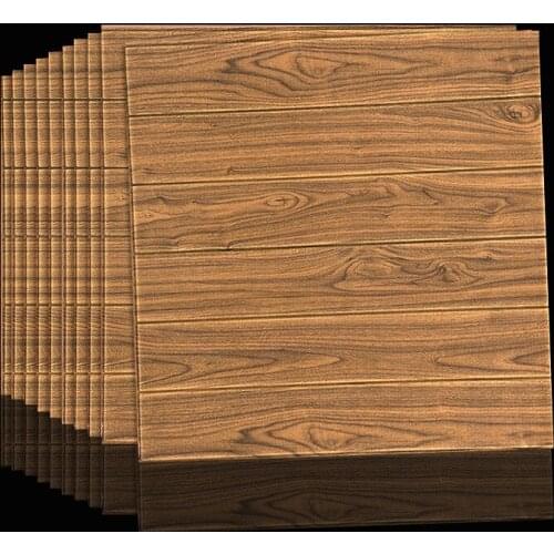 DIY Wood grain wall stickers self-adhesive 3d wall decoration foam wallpaper living room TV background wall waterproof wallpaper