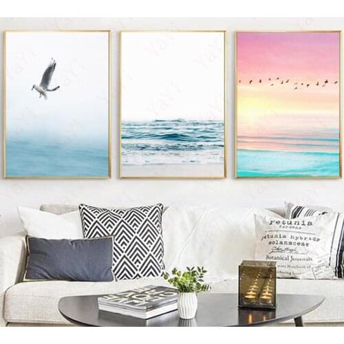 Nordic Decoration Landscape Poster and Prints Life Quote Sea Landscape Wall Art Canvas Painting Decorative Picture Home Decor