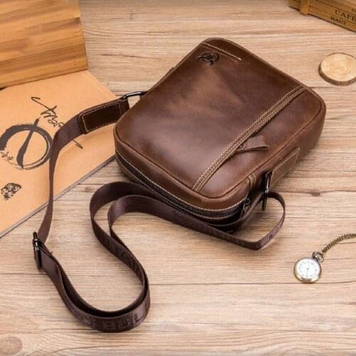 TopFight 2021 Mens Leather Shoulder Messenger Bags High Quality Male Bag PU Leather Handbag Capacity Men Messenger Bags Tote