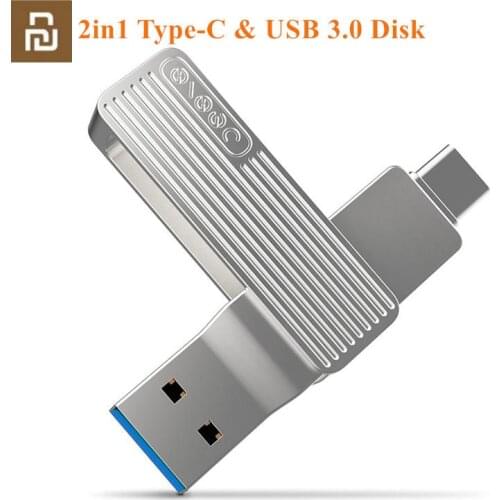 Youpin Jesis 2-in-1 USB 3.0 To Type-C Dual Interface U-Disk Flash Drive 360 Rotation Memory Disk 120MB/S 32G 64G 128G