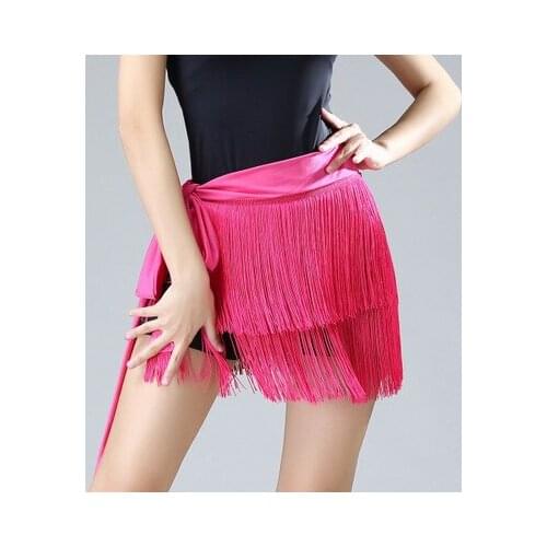 Latin Dance Skirt For Women 16 Color Professional Sumba Tassel Dancing Skirt Adult Cheap Rumba Latin Dance Dress