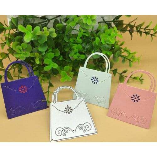 Ladies' small flower embellished handbags metal cutting die, paper craft, scrapbook, cardboard photo album DIY decoration