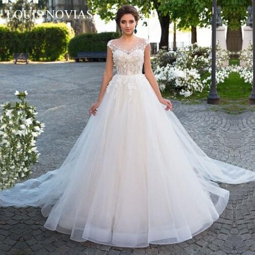 Louis Novias A-line wedding dress off shoulder romantic lace Decal beach Boho Vestido de niiva bridal ball dress wedding dress