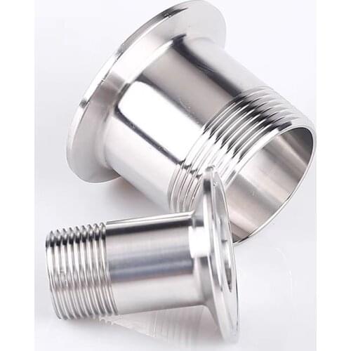 1pcs DN20-DN50 Stainless Steel SS304 Sanitary Male Threaded Ferrule Pipe Fittings Tri Clamp Type