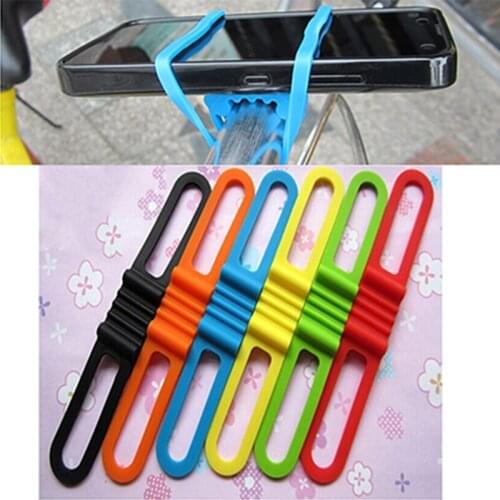 1Pc Cycling Handlebar Elastic Silicone Rope MTB Bicycle Front Light Lamp Holder Bike Handlebar Strap Rope Flashlight Bandages