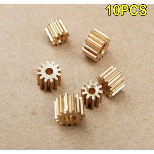 10PCS Micro Brass Metal Copper Gear 4.4mm 9T 0.4 Modulus for 1MM Shaft Diameter Motor Teeth Axis Gears Helicopter Robot Toys