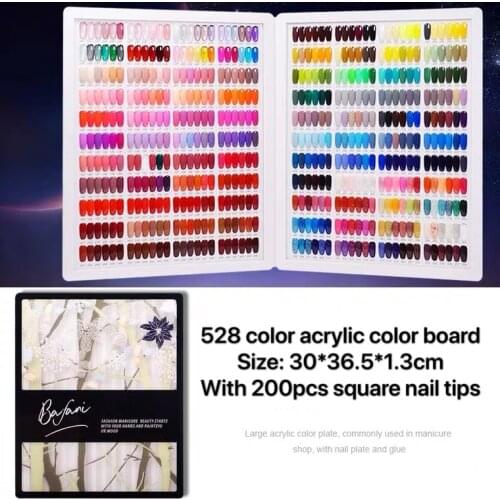 180/240/300/528 Nail Color Display Box High-grade Acrylic Almond Inlaid Color Card Nail Art Sample Book Salon Manicure Tools