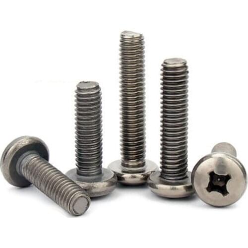 3pcs M4 TA2 titanium alloy Phillips round head screws cross pan headed mechanical bolts bolt ISO7380 6mm-40mm length
