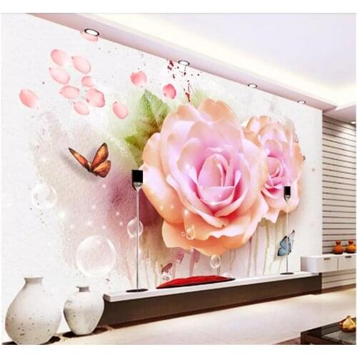3d room wallpaper custom photo mural Atmospheric flowers and butterflies Background wall home decor wallpaper for walls 3 d