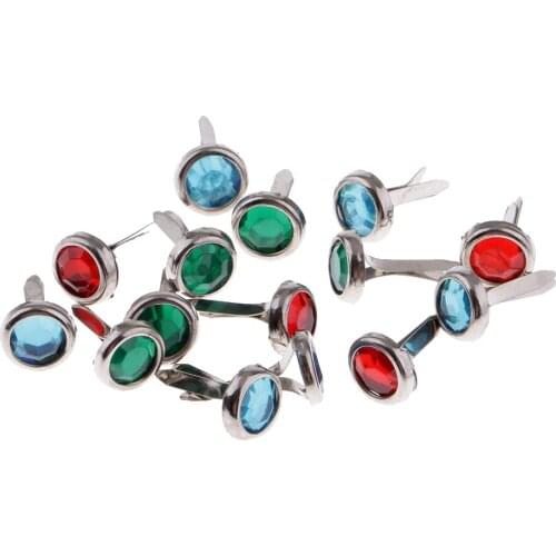 50 Pieces 8mm Acrylic Iron Brad Paper Fastener Scrapbooking Cardmaking Art Craft