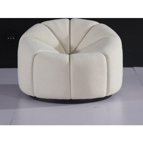 Italian Style Designer Alpha Sofa Modern Home Simple White Lambhair Lazy Bedroom Fabric Single Sofa Chair