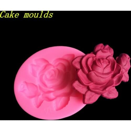 Fondant cake mold rose flower bud shape decoration Silicone mould diy chocolate pastry cake baking tools