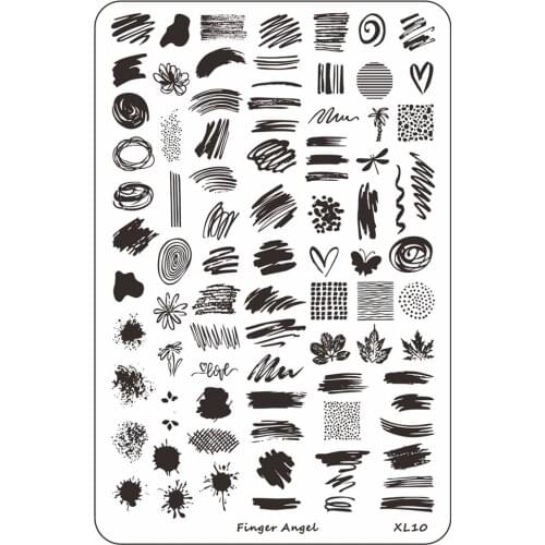 Stamping Template Large Size Plate Series 10 Different Designs Nail Art Image Plate