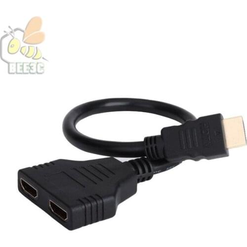 HDMI-compatible 2 Port Y Splitter 1080P HDTV v1.4 Male to Double Female Adapter Cable 1 In 2 Out HDMI Converter Cable Cord 50