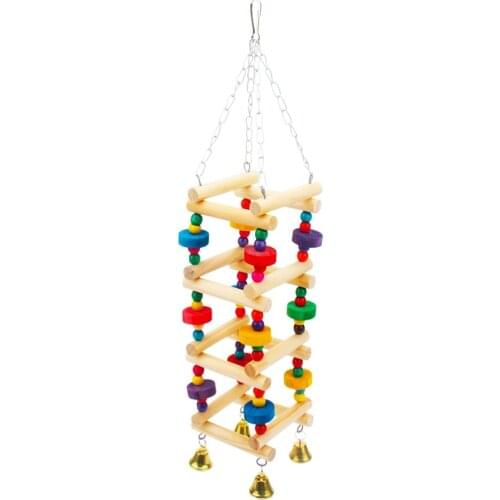 Traumdeutung Birds Toys Parrot Standing Colorful Wooden Swing for Parakeet Budgies Accessories Cockatiel Cage jouet perroquet