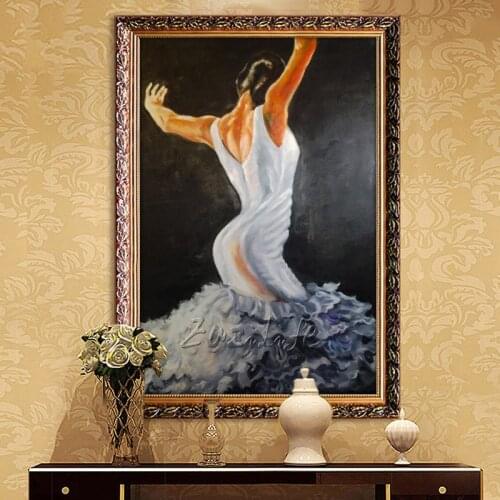 Spanish Flamenco Dancer oil painting latina woman on canvas wall art pictures for living room decor quadro decorativo wall decor