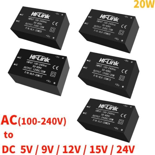 Power Module Reduced Voltage Switch Isolated Step Down Power Supply Module AC-DC 220V to 5V/9V/12V/15V/24V HLK-20M 20W Series