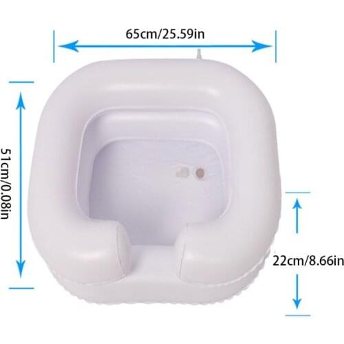 Inflatable Shampoo Conditioner Basin Portable Elderly Care Hair Washing Basin with Drain Tube for Handicapped Disabled 652C