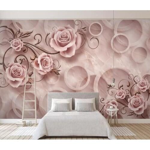 Bacal Custom 3d wallpaper modern 3D stereo rose TV sofa background wall papel de parede 3d wall papers home decor mural