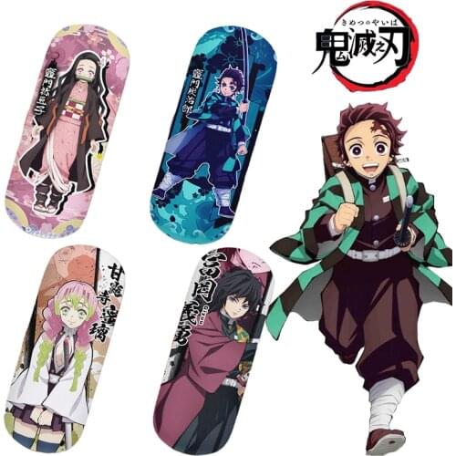 New Anime Demon Slayer Kimetsu No Yaiba Cute Creative Student Eyeglass Case Personality Cartoon Leather Metal Myopic Glasses Box