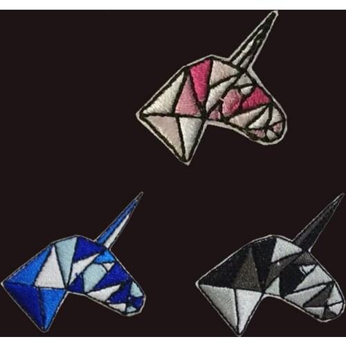 New Cartoon Animal Patches Embroidered Unicorn Appliques Fabric Stickers for baby clothes bags DIY Patchwork Supplier