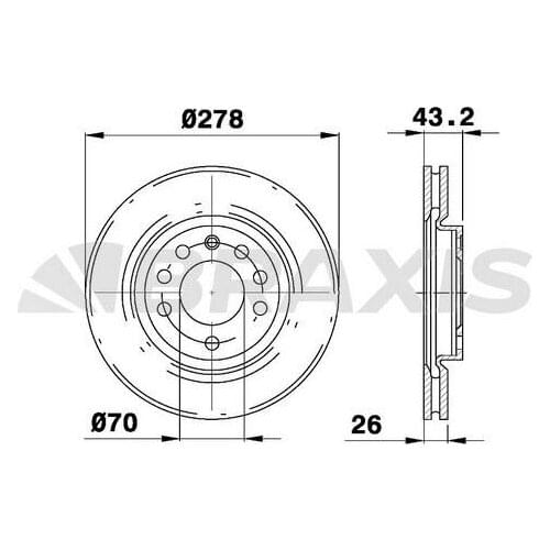 FRONT BRAKE DISK MIRROR VAUXHALL OPEL CORSA MKIII 1.7CDTI 5569026