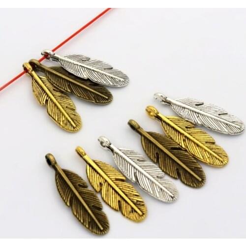 20pcs 29mm Antique Silver Color Bird Leather Metal Charm Pendant For Jewelry Making Diy Bracelet Necklace Accessories Wholesale