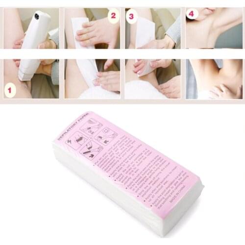 100Pcs Professional Hair Removal Waxing Strips Non-woven Fabric Epilator Wax Papers Depilatory Beauty Tool For Leg Hairs Removal