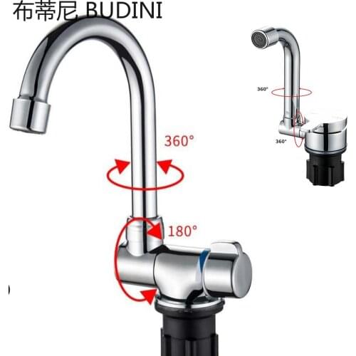 360 Degree Swivel Faucet Folding Hot and Cold Water Faucet Kitchen Bathroom RV Marine Deck Hatch Camper Accessories Caravan Boat